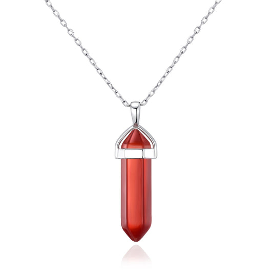 Carnelian Gemstone Necklace with Quote Card