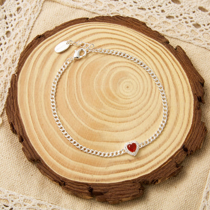 Carnelian Heart Gemstone Bracelet with Quote Card Created with Zircondia® Crystals