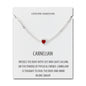 Carnelian Heart Gemstone Bracelet with Quote Card Created with Zircondia® Crystals