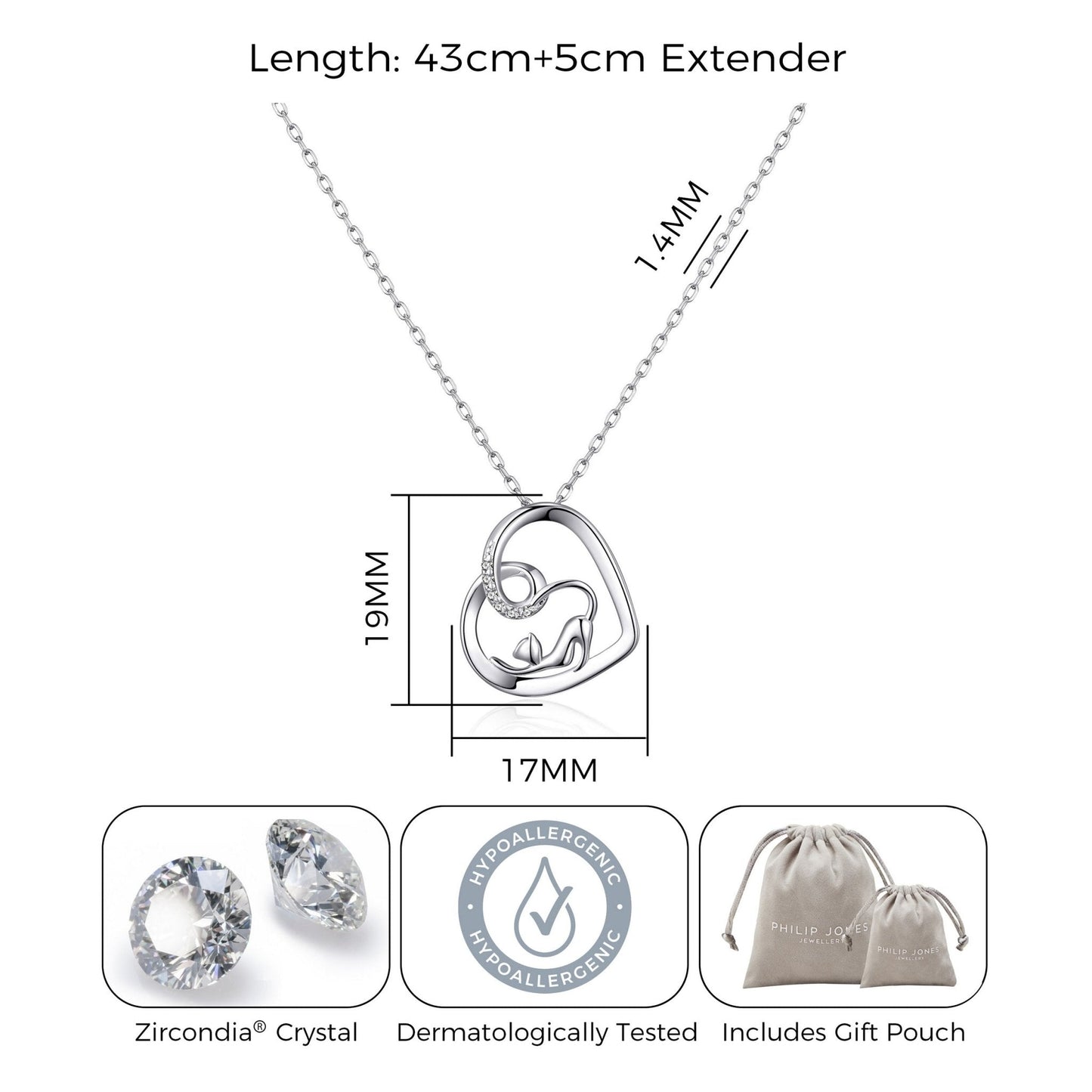 Cat Necklace Created with Zircondia® Crystals