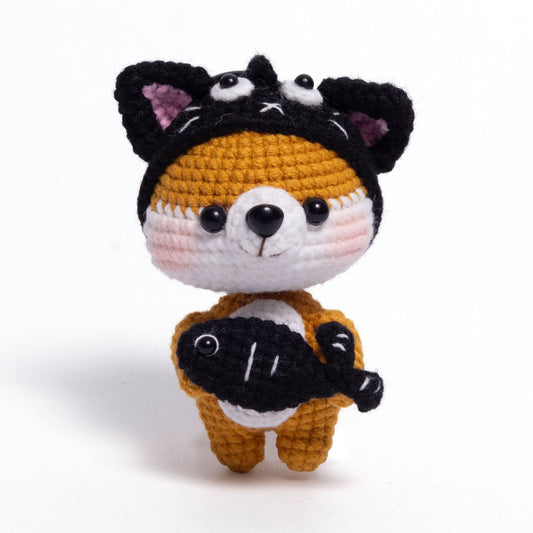 Dress-Up Shiba – Handmade Crochet Shiba Keychain & Cute Gift