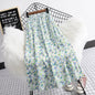 Summer New Plus Size High Waist Chiffon Big Swing Midi Dress