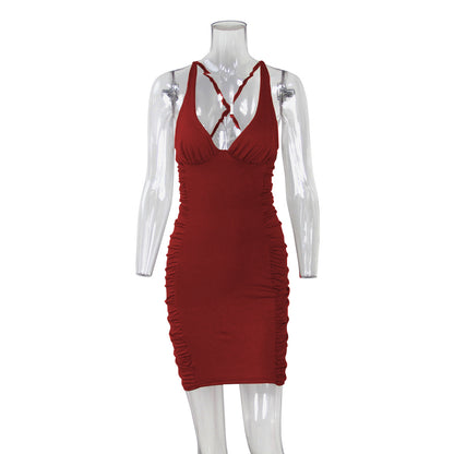 Slim Hip Backless Short Dresses