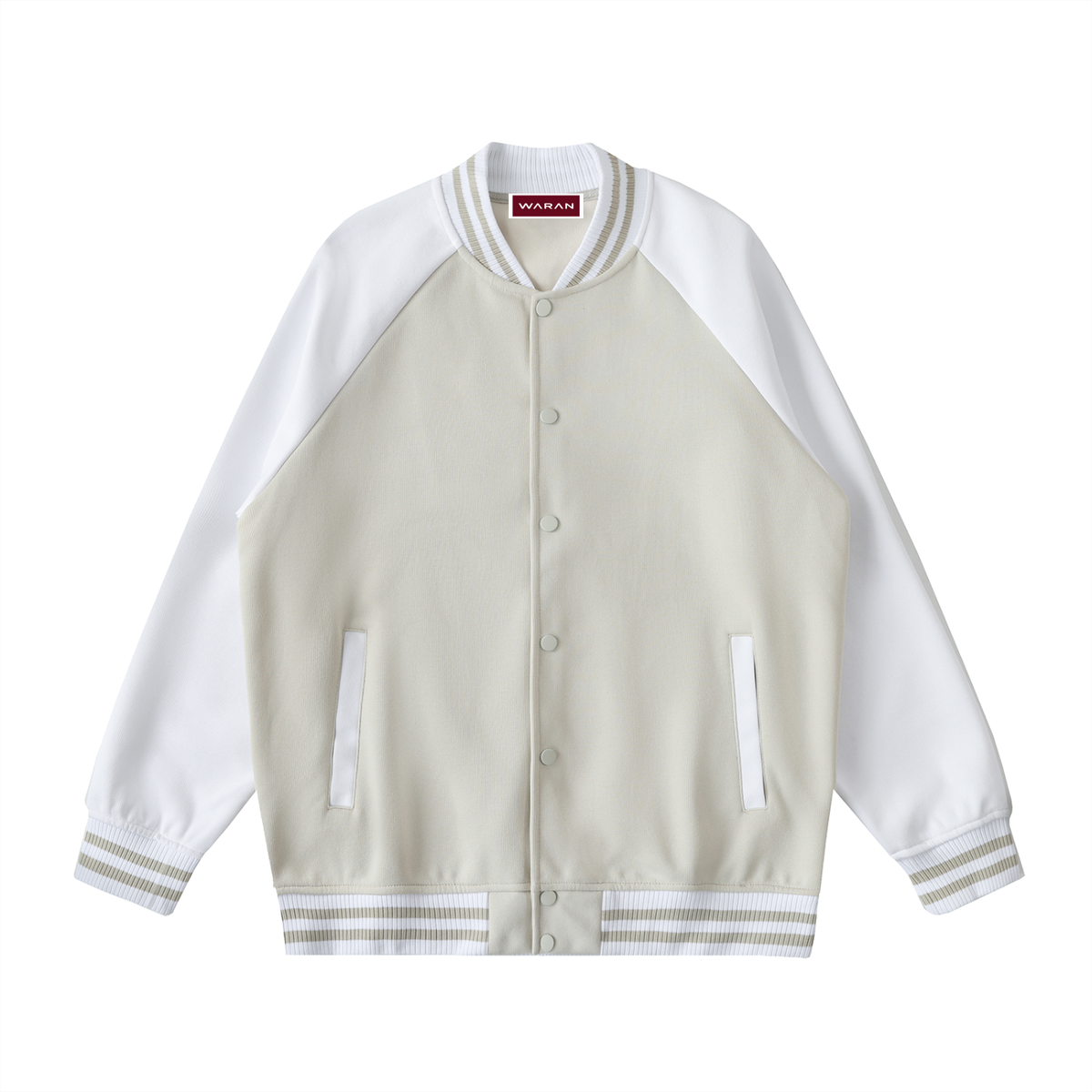 Waran Two Tone Raglan Sleeve Varsity Jacket