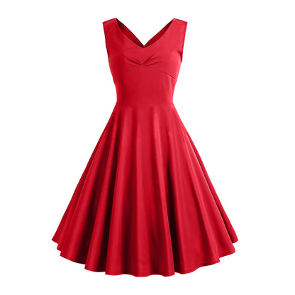 Retro Printed Maxi Sleeveless Dress Women
