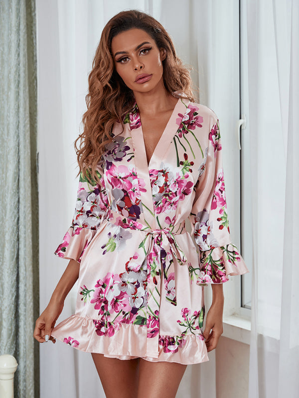 Robe de chambre et d'intérieur ceinturée pour femme