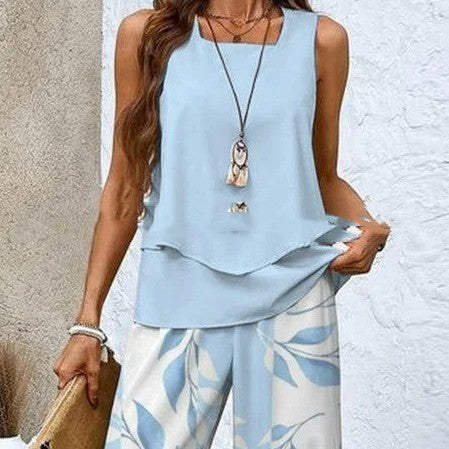 Womens Sleeveless Vest And Pants suits
