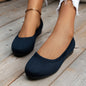 Women's Knit Mesh Slip-On Flat Shoes – Breathable Round Toe Casual Flats