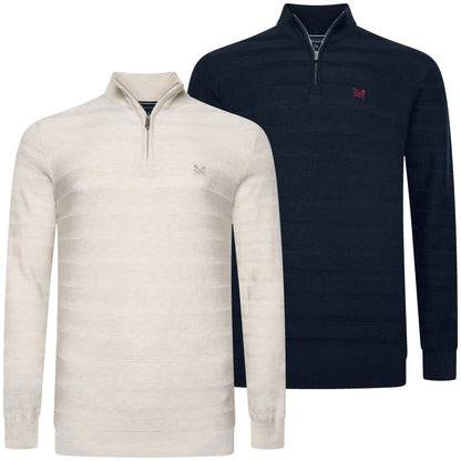 Crew Clothing Company Cashmere & Silk Blend Quarter Zip Jumper