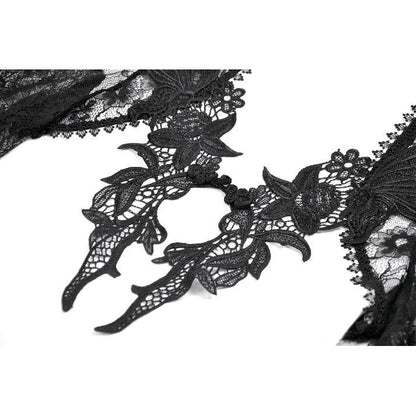 Dark In Love Gothic Deep-V Lace Bell Sleeve Cape