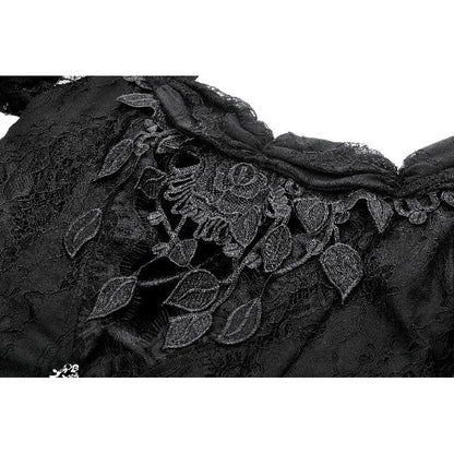 Dark in Love Morwenna Lace Gothic Maxi Dress in Black