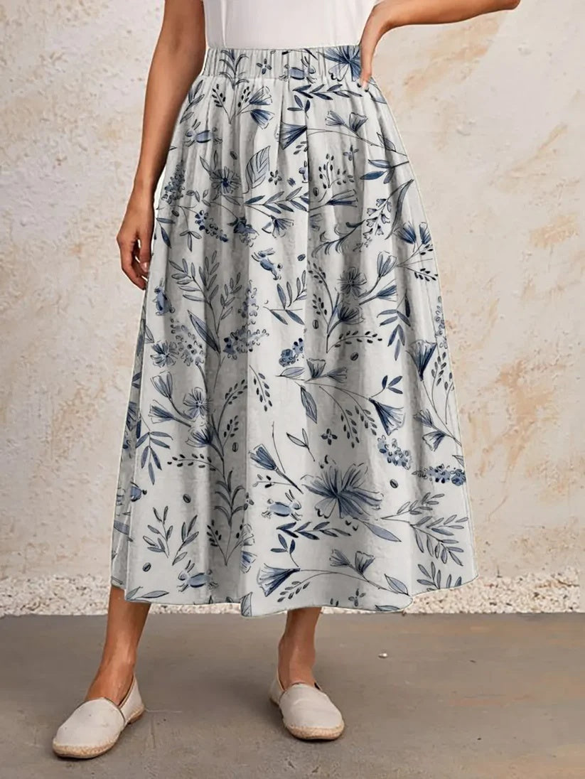 Elastic Waist Slimming Large Hem Skirt