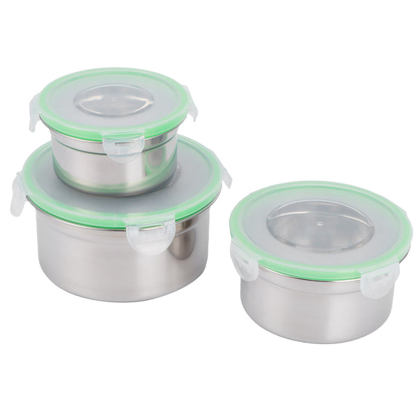 Stainless Steel Food Container with Lid 3Pcs/Set
