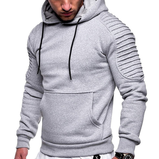 Sweat à capuche plissé rayé à manches raglan pour homme