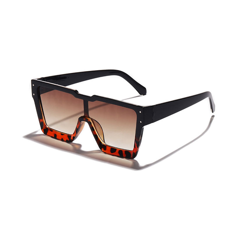 Nouvelles lunettes de soleil personnalisées à grande monture européennes et américaines, lentille monobloc, style INS, lunettes de sport