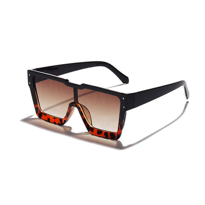 Nouvelles lunettes de soleil personnalisées à grande monture européennes et américaines, lentille monobloc, style INS, lunettes de sport