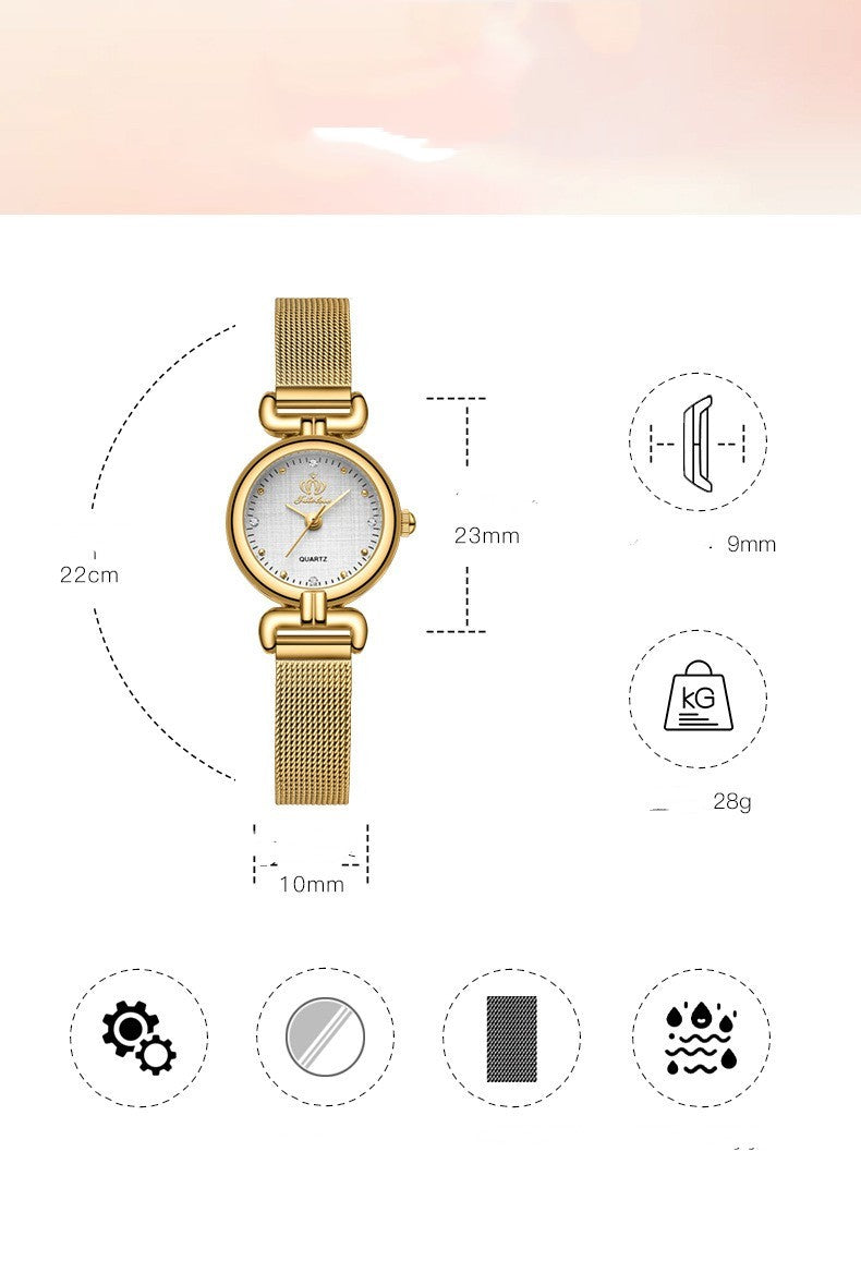 Women's Trendy Quartz Watch With Mesh Chain