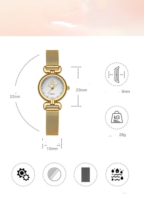 Women's Trendy Quartz Watch With Mesh Chain