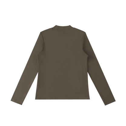 Mock Neck Long Sleeve T-Shirt