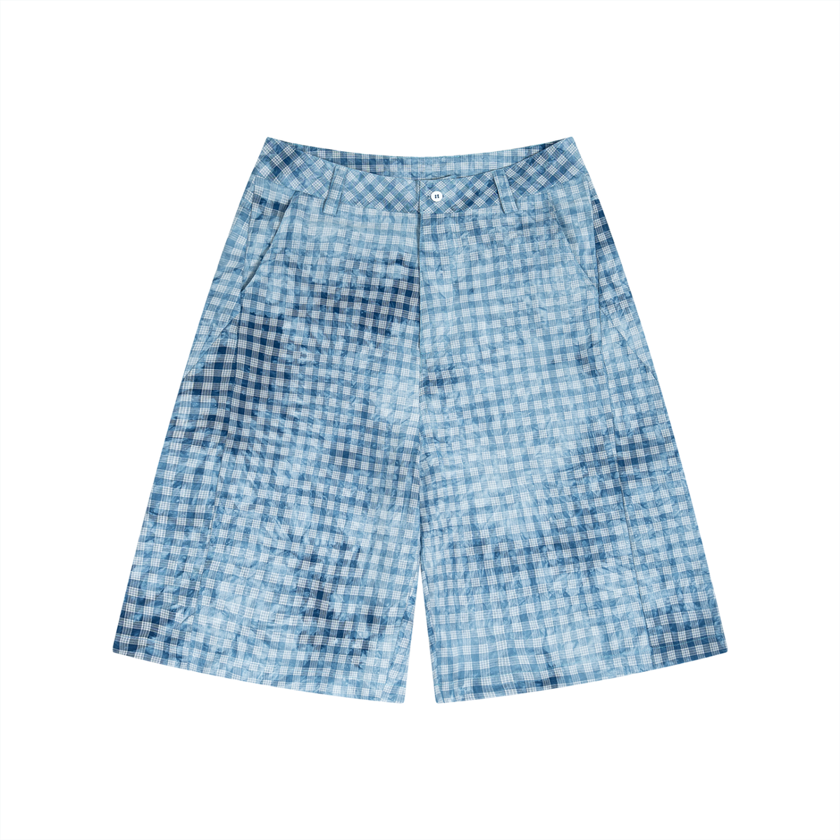 Waran Unisex Vintage Wash Plaid Shorts 110GSM