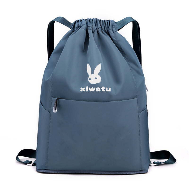 Drawstring Folding Backpack - Portable Nylon Daypack