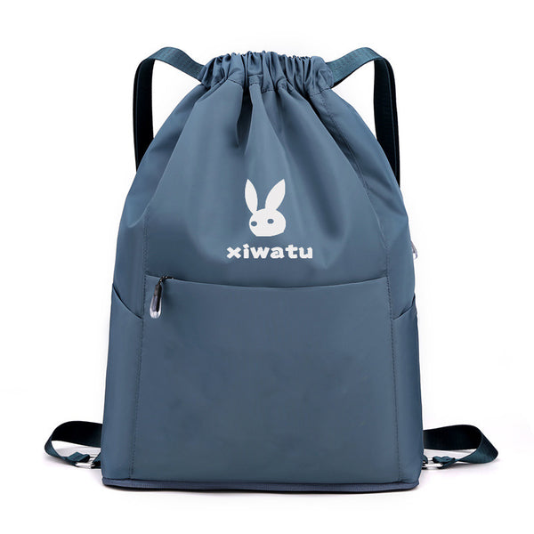 Drawstring Folding Backpack - Portable Nylon Daypack