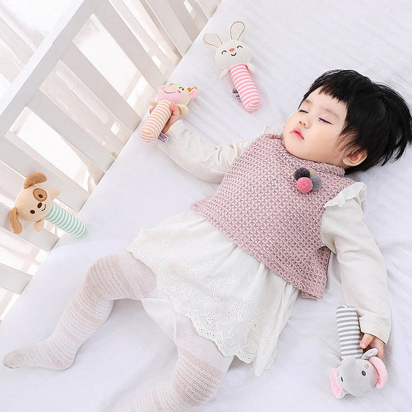 Baby Plush Animal Rattle - Soft Comfort Toy