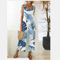 Floral Print Chic Casual Knit Suspender Jumpsuit