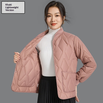 Womens Warm Long-Sleeve Cotton-Padded Jacket