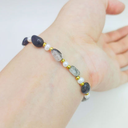 Fashion Cool Crystal Stone Pearl Bracelet