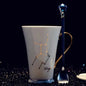 Ceramic Constellation Mug with White and Gold Handle