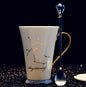 Ceramic Constellation Mug with White and Gold Handle