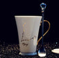 Ceramic Constellation Mug with White and Gold Handle