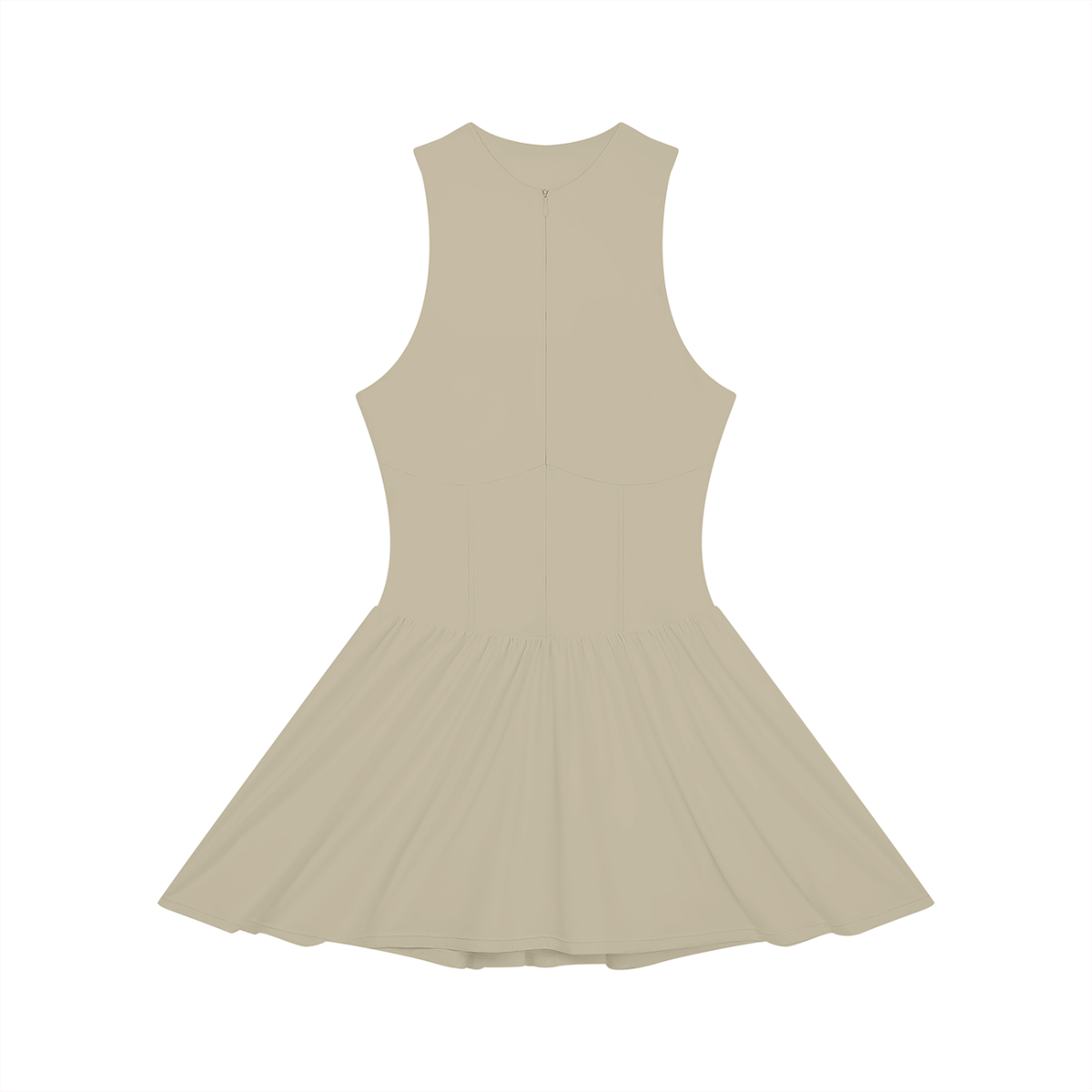 Women's Ruched Sleeveless Full-Zip Dress 220GSM
