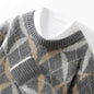 Mens wool Round Neck Multicolor Thick Loose sweater