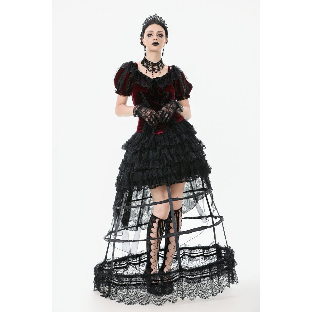 Jupe cerceau gothique Dark in Love avec dentelle noire
