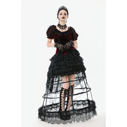 Jupe cerceau gothique Dark in Love avec dentelle noire
