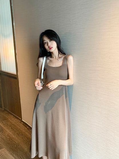 Bottoming Knit Suspender Dress