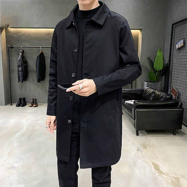 Men's Mid-Length Casual Trench Coat