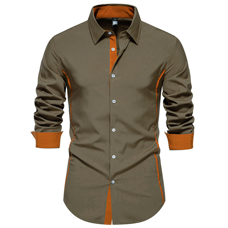 Chemise bicolore mode décontractée européenne et américaine