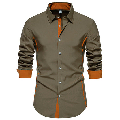 Chemise bicolore mode décontractée européenne et américaine