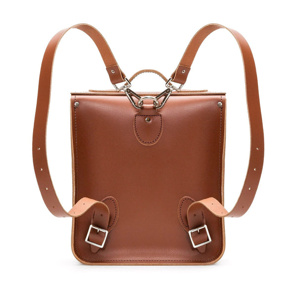 Sac à dos de ville en cuir fait main - Marron châtaigne