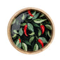 Handcrafted Chillies Design 30cm Round Enameled Tray