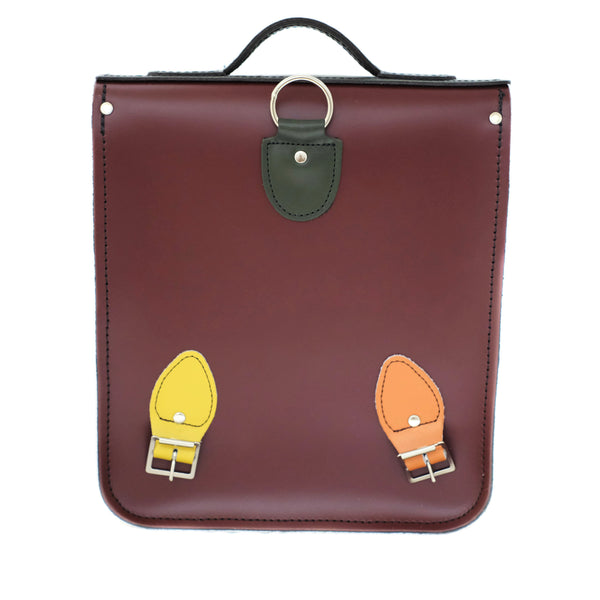 Autumnal Kaleidoscope Leather Backpack