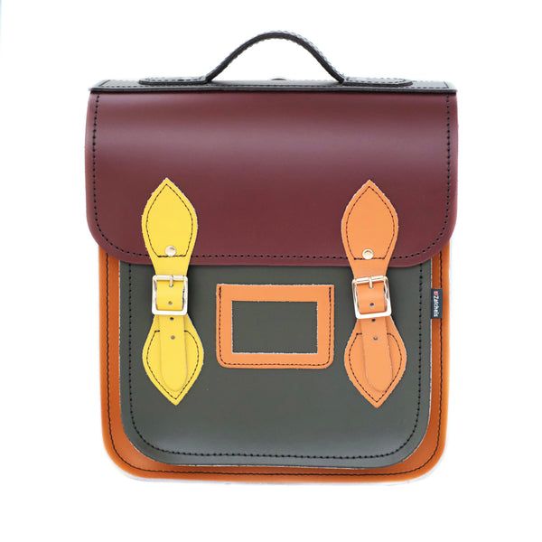Autumnal Kaleidoscope Leather Backpack
