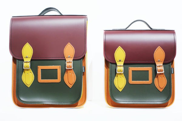 Autumnal Kaleidoscope Leather Backpack