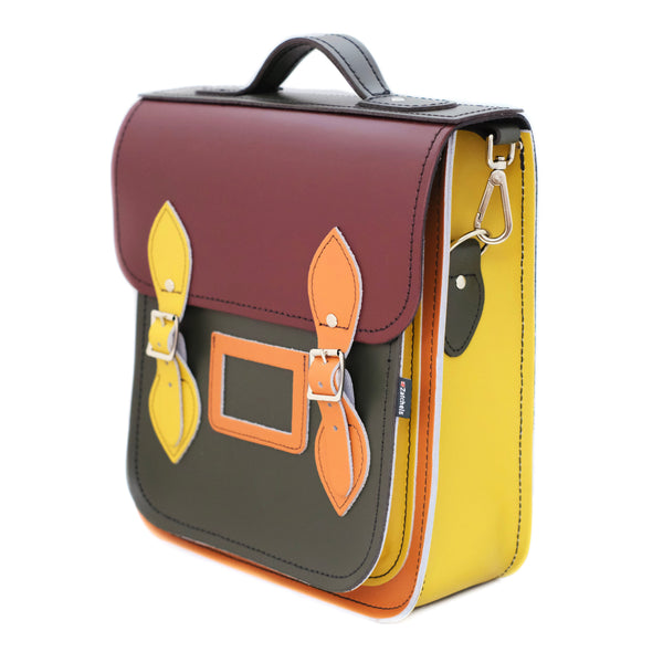 Autumnal Kaleidoscope Leather Backpack