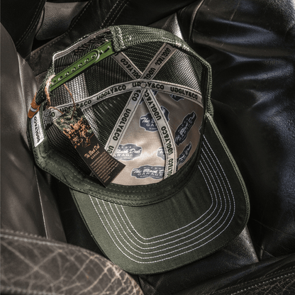 Green & Beige Black Dub Garage Trucker Hat