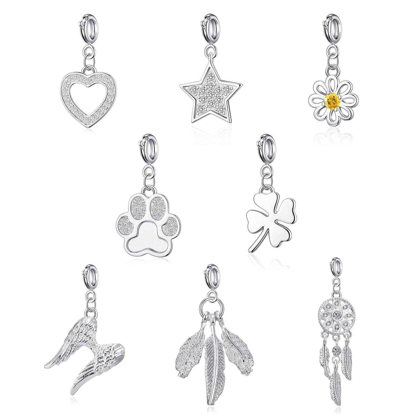 Clip On Charms Created with Zircondia® Crystals