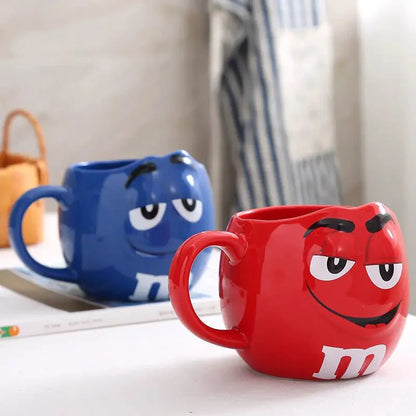 Creative M Bean Cartoon Ceramic Mug